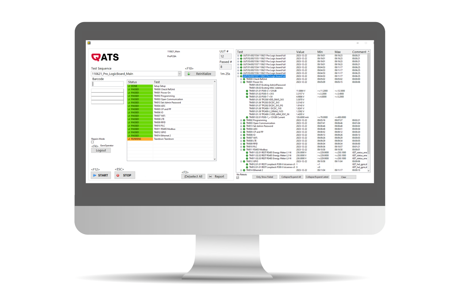 Mockup QATS running result